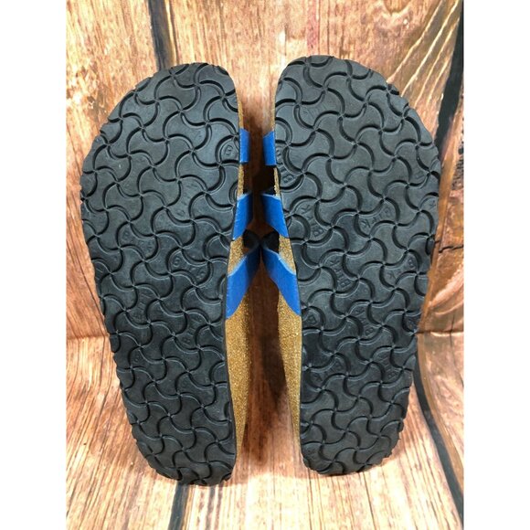 Birkenstock Birkis Xenia Blue 3 Strap Sandals Soft Womens 37 / 6 (5e3) - Picture 7 of 10